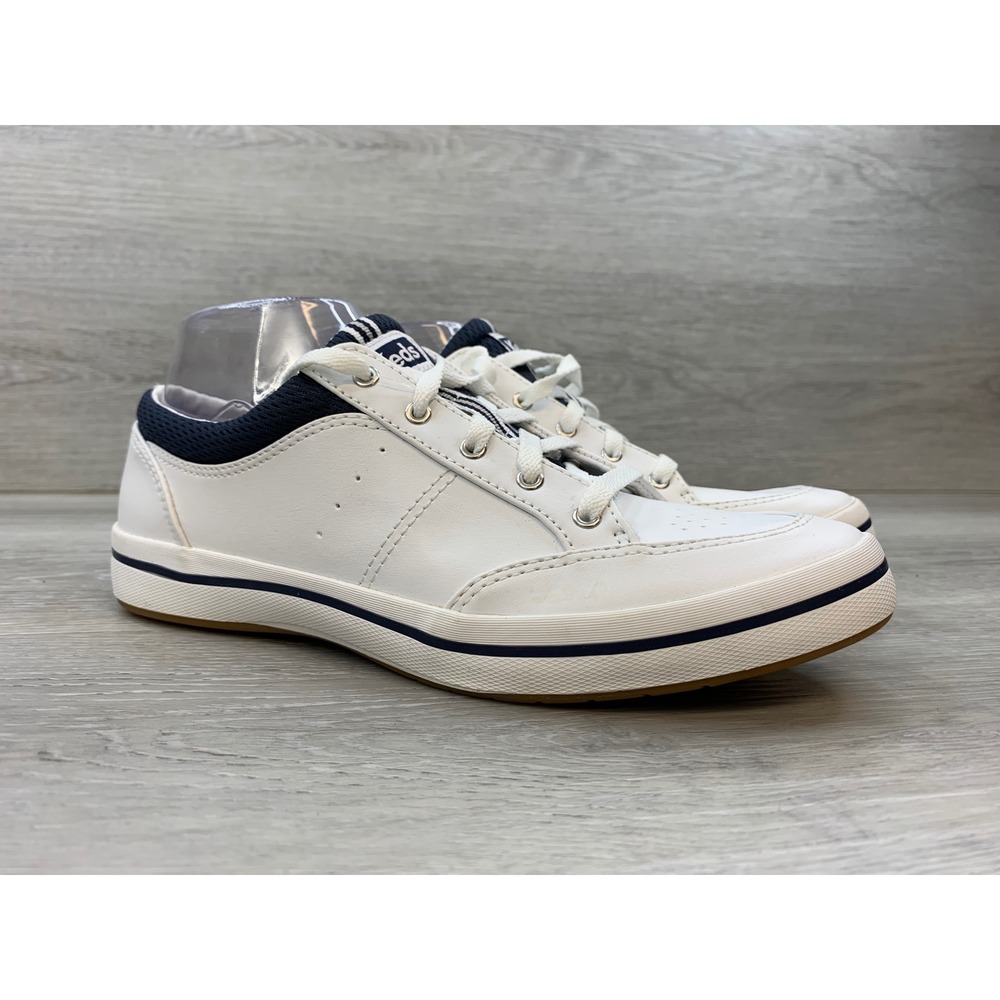 Keds Jump Kick Duo Women's 8.5 White Leather Navy Mesh Sneakers Walking Shoes
